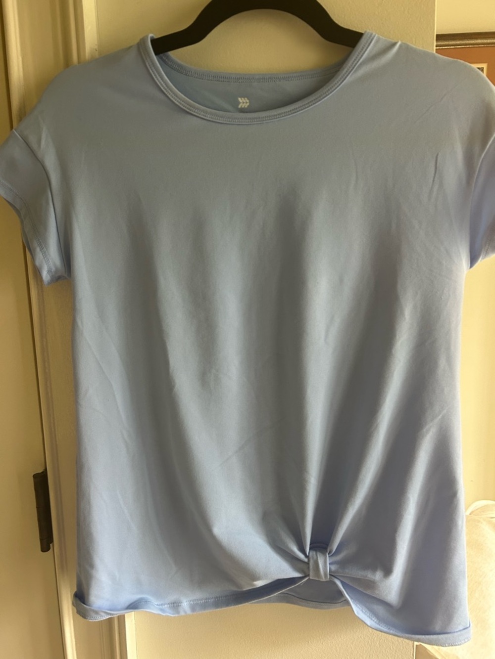 all in motion Light Blue Knot-Front Short Sleeve Tee